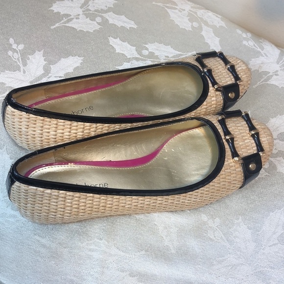 Liz Claiborne Aleya Wicker Woven flats w Metal Bamboo Buckles Size 9 - Picture 7 of 7